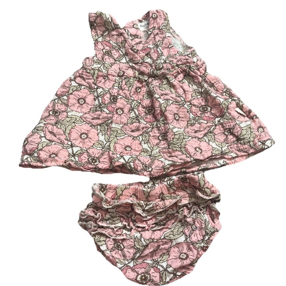Rabbit And Bear Floral Two Piece Baby Girl‎ Outfit Size 3-6 Months